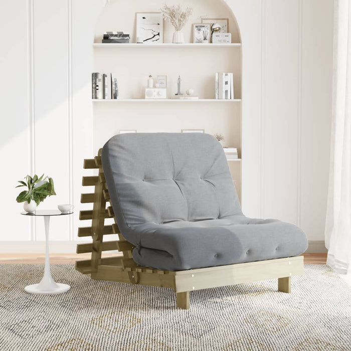 Canapea futon cu saltea, 80x206x11 cm, lemn de pin tratat - WALTI WALTI