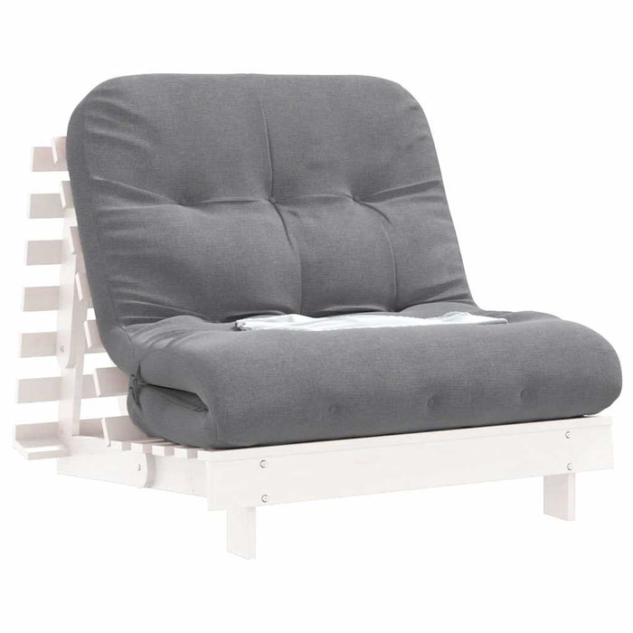 Canapea futon cu saltea, alb, 90x206x11 cm, lemn masiv de pin - WALTI WALTI