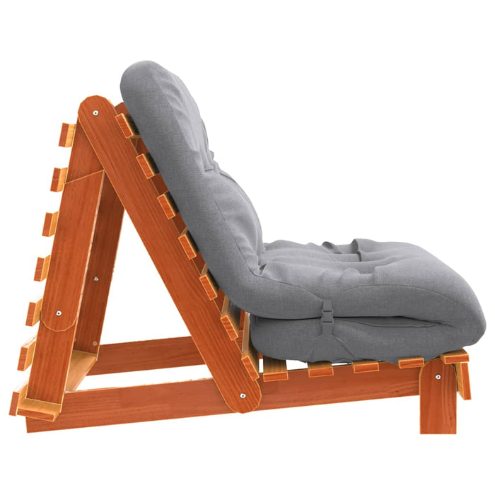 Canapea futon cu saltea, maro, 90x206x11 cm, lemn masiv de pin - WALTI WALTI