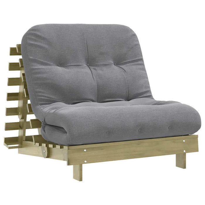 Canapea futon cu saltea, 90x206x11 cm, lemn de pin tratat - WALTI WALTI