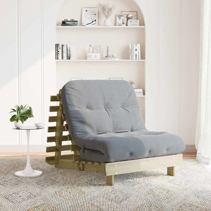 Canapea futon cu saltea, 90x206x11 cm, lemn de pin tratat - WALTI WALTI