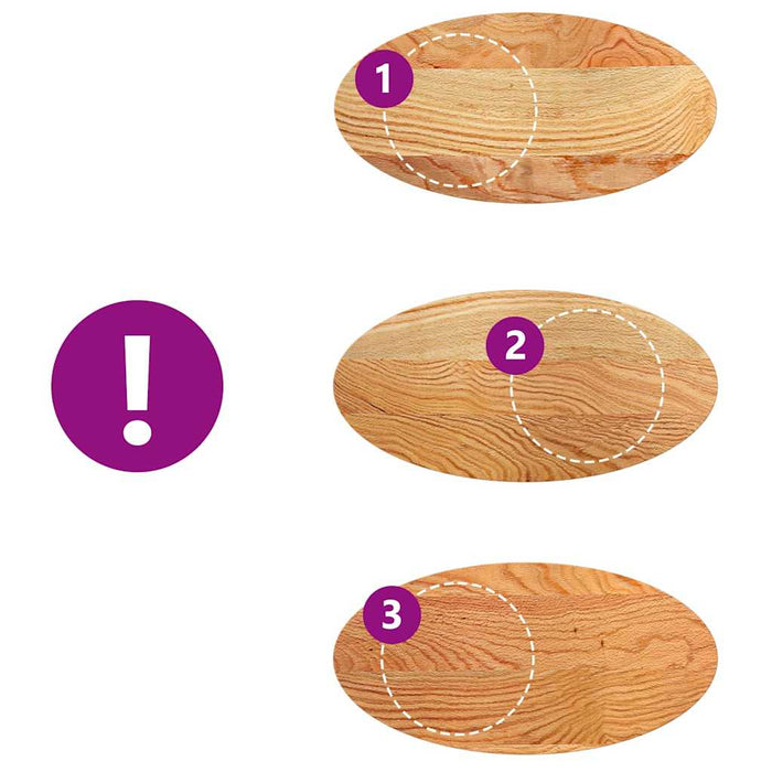 Blat de masă maro deschis 80x40x4 cm lemn masiv de stejar oval - WALTI WALTI