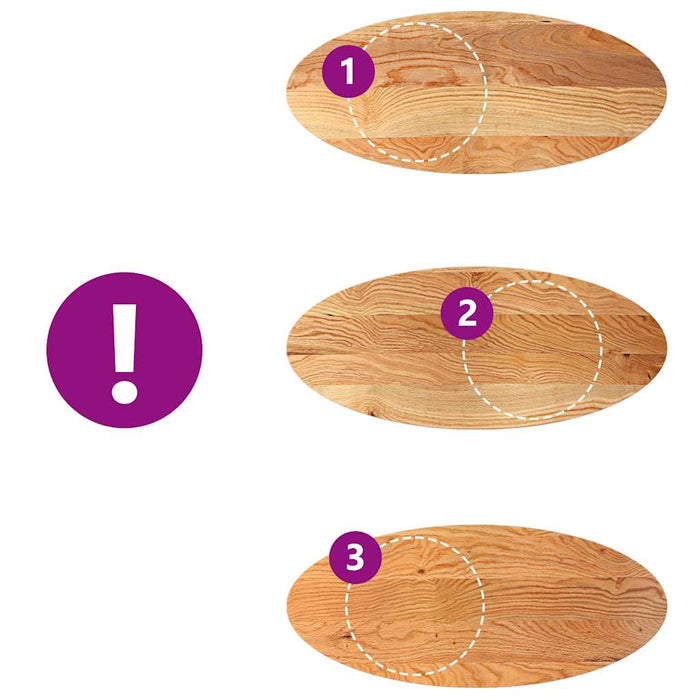Blat de masă maro deschis 140x60x4 cm lemn masiv de stejar oval - WALTI WALTI