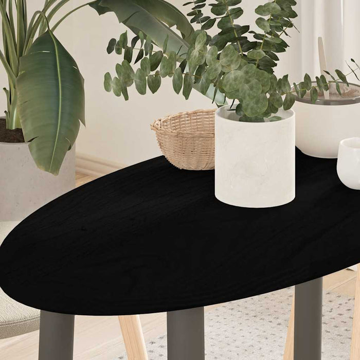 Blat de masă maro închis 80x40x2 cm lemn masiv de stejar oval - WALTI WALTI