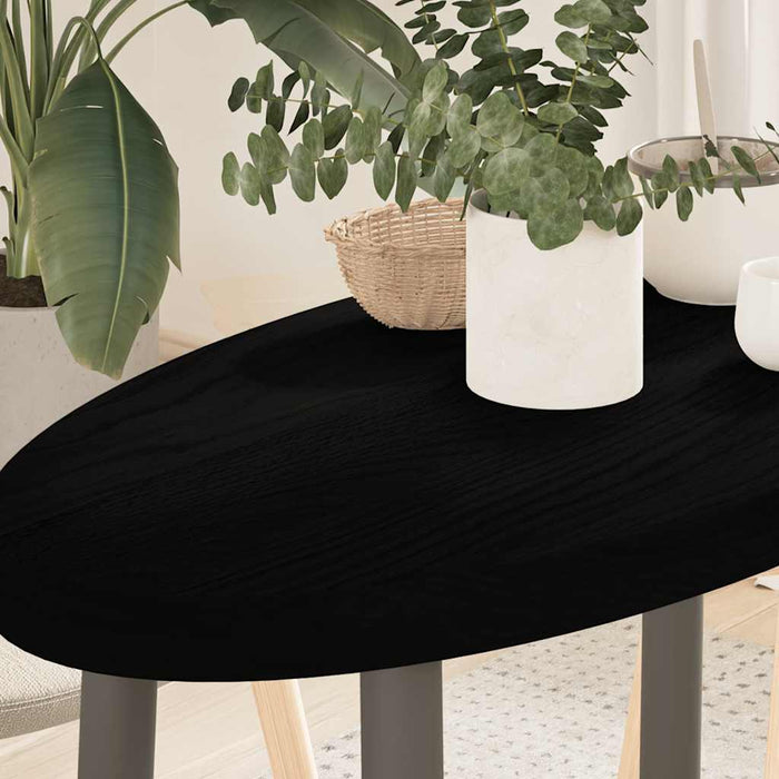 Blat de masă maro închis 80x40x4 cm lemn masiv de stejar oval - WALTI WALTI