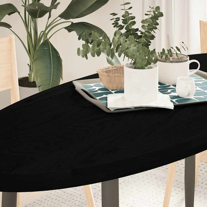 Blat de masă maro închis 140x60x4 cm lemn masiv de stejar oval - WALTI WALTI