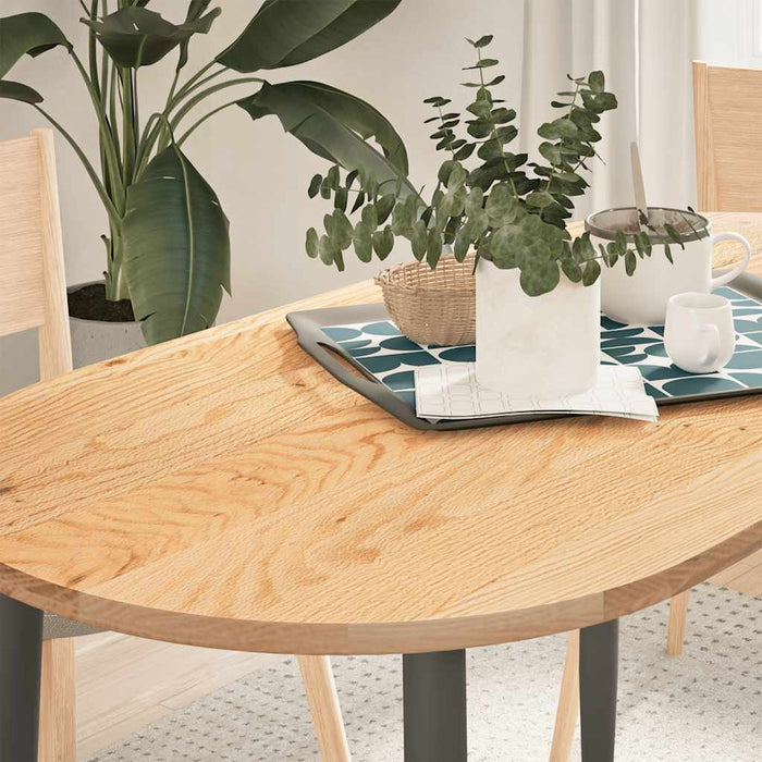 Blat de masă 120x60x2 cm lemn masiv de stejar oval - WALTI WALTI