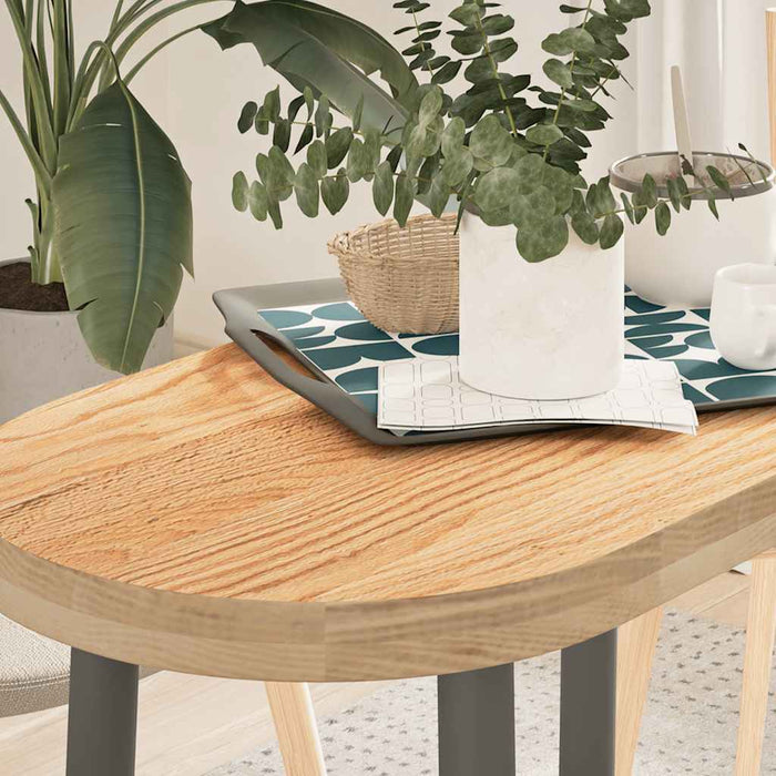 Blat de masă 80x40x4 cm lemn masiv de stejar oval - WALTI WALTI