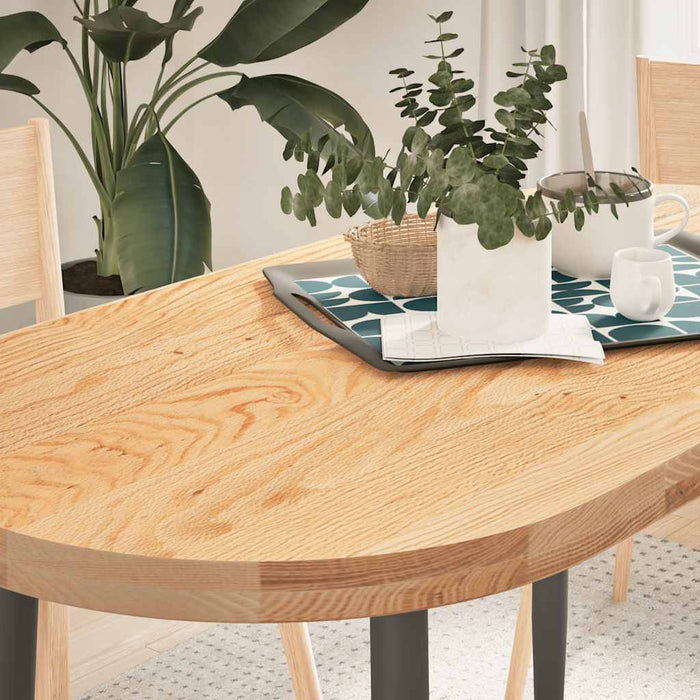 Blat de masă 120x60x4 cm lemn masiv de stejar oval - WALTI WALTI