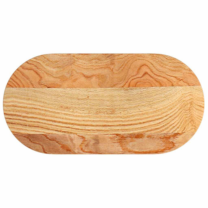 Blat de masă maro deschis 80x40x2 cm lemn masiv de stejar oval - WALTI WALTI