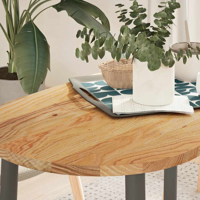 Blat de masă maro deschis 100x50x2 cm lemn masiv de stejar oval - WALTI WALTI