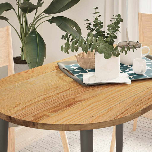 Blat de masă maro deschis 120x60x2 cm lemn masiv de stejar oval - WALTI WALTI
