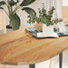 Blat de masă maro deschis 140x60x2 cm lemn masiv de stejar oval - WALTI WALTI