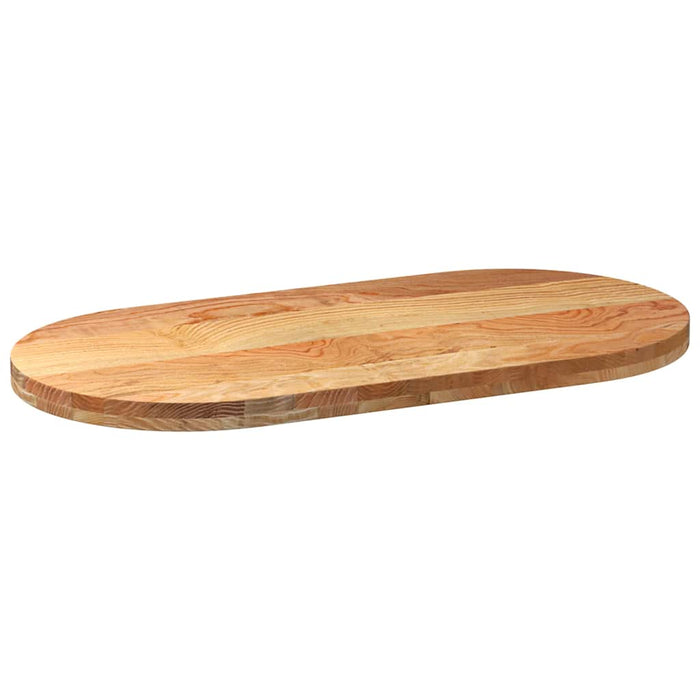 Blat de masă maro deschis 100x50x4 cm lemn masiv de stejar oval - WALTI WALTI
