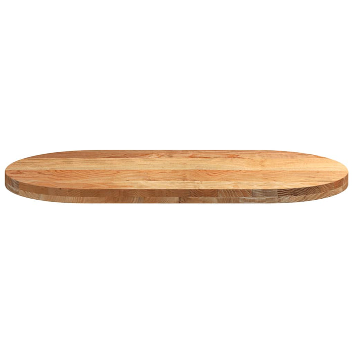 Blat de masă maro deschis 100x50x4 cm lemn masiv de stejar oval - WALTI WALTI