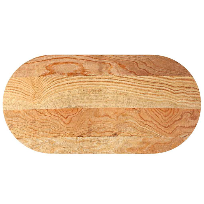 Blat de masă maro deschis 120x60x4 cm lemn masiv de stejar oval - WALTI WALTI