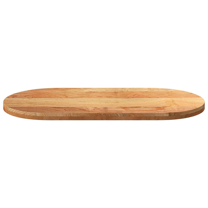 Blat de masă maro deschis 120x60x4 cm lemn masiv de stejar oval - WALTI WALTI