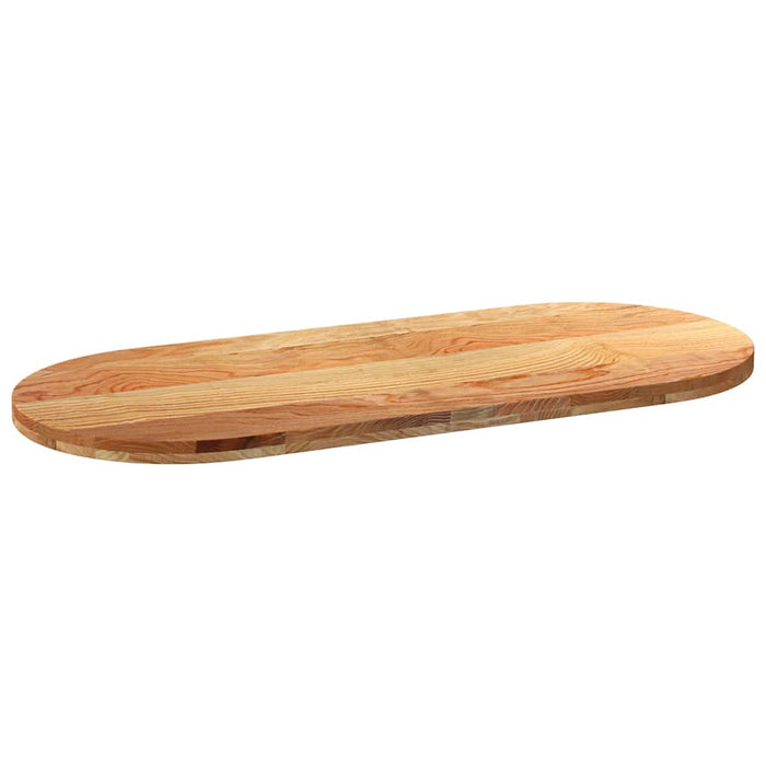 Blat de masă maro deschis 140x60x4 cm lemn masiv de stejar oval - WALTI WALTI