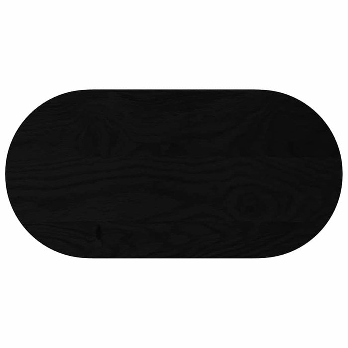 Blat de masă maro închis 80x40x2 cm lemn masiv de stejar oval - WALTI WALTI