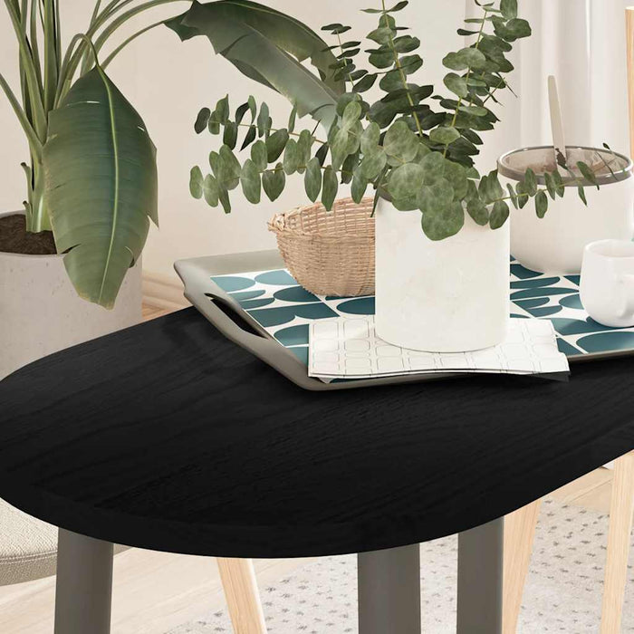Blat de masă maro închis 80x40x2 cm lemn masiv de stejar oval - WALTI WALTI