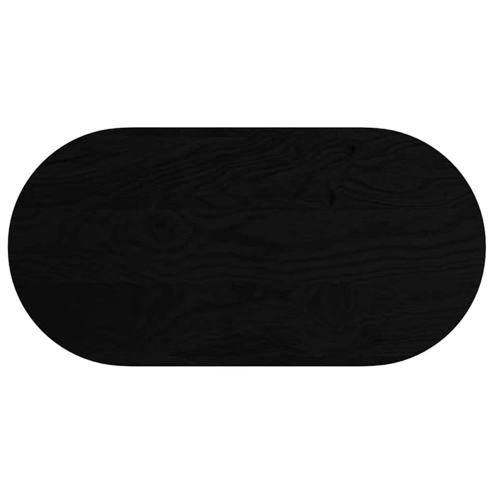 Blat de masă maro închis 100x50x2 cm lemn masiv de stejar oval - WALTI WALTI