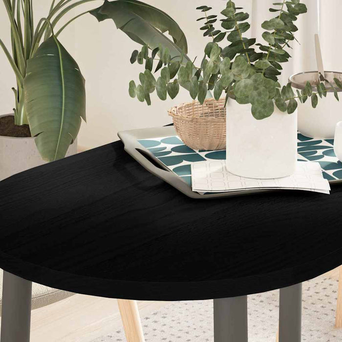 Blat de masă maro închis 100x50x2 cm lemn masiv de stejar oval - WALTI WALTI