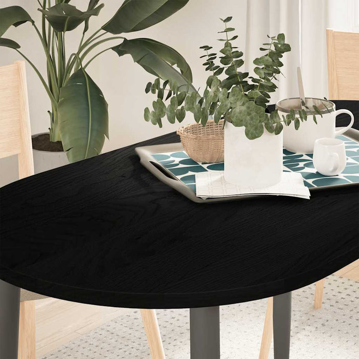 Blat de masă maro închis 120x60x2 cm lemn masiv de stejar oval - WALTI WALTI