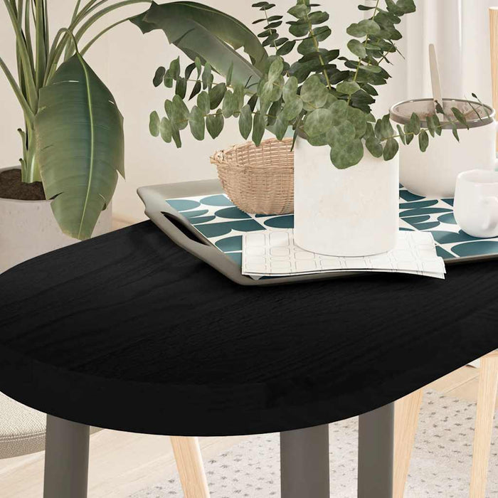 Blat de masă maro închis 80x40x4 cm lemn masiv de stejar oval - WALTI WALTI