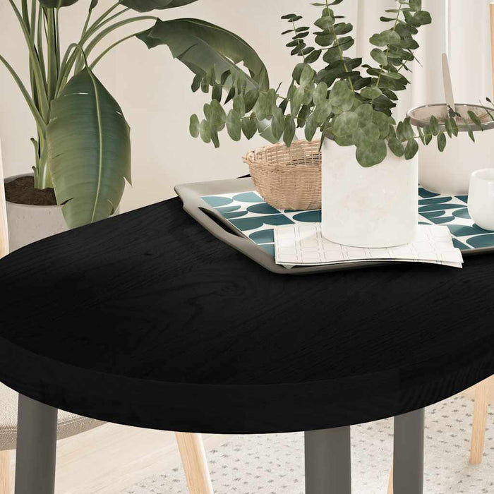 Blat de masă maro închis 100x50x4 cm lemn masiv de stejar oval - WALTI WALTI