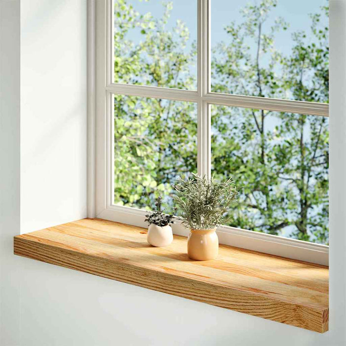 Pervaz 2 buc lemn masiv de maro deschis 90x30x2 cm - WALTI WALTI