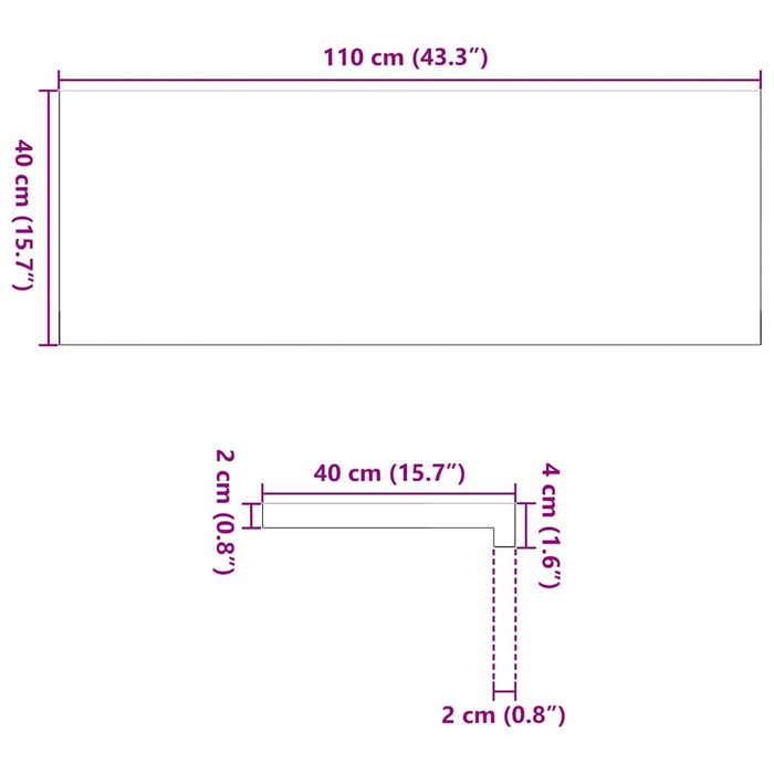 Pervaz 2 buc lemn masiv de maro deschis 110x40x2 cm - WALTI WALTI