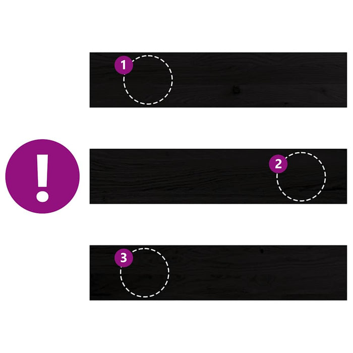 Pervaz 2 buc lemn masiv de maro-negru 70x15x2 cm WALTI