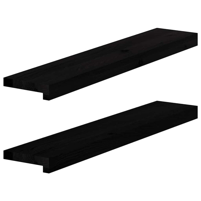 Pervaz 2 buc lemn masiv de maro-negru 80x15x2 cm WALTI