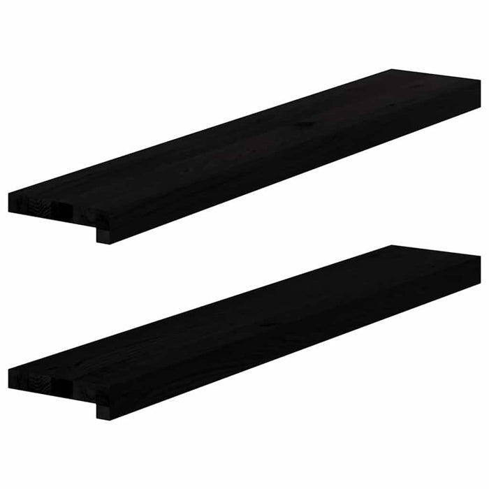 Pervaz 2 buc lemn masiv de maro-negru 90x15x2 cm WALTI