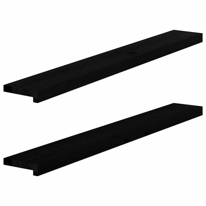 Pervaz 2 buc lemn masiv de maro-negru 120x15x2 cm WALTI