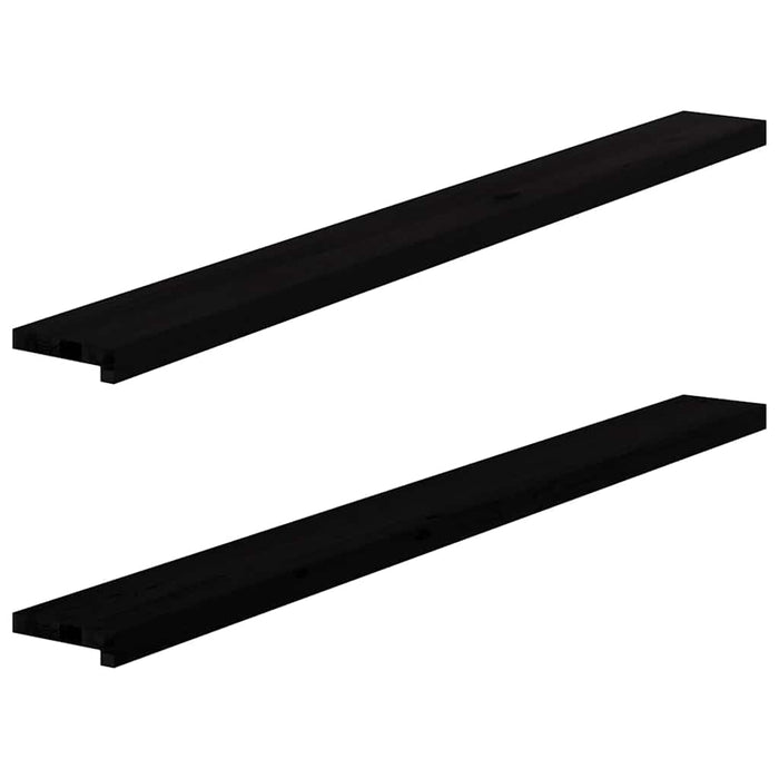 Pervaz 2 buc lemn masiv de maro-negru 160x15x2 cm WALTI