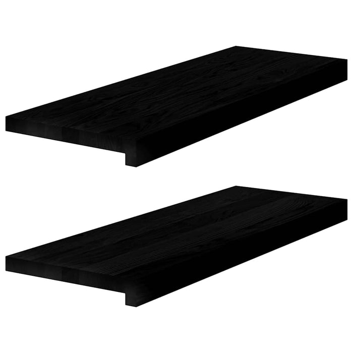 Glafuri 2 buc maro-negru 70x25x2 cm lemn masiv de stejar WALTI