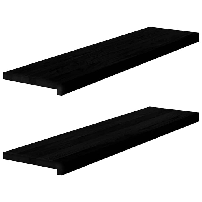 Glafuri 2 buc maro-negru 100x25x2 cm lemn masiv de stejar WALTI