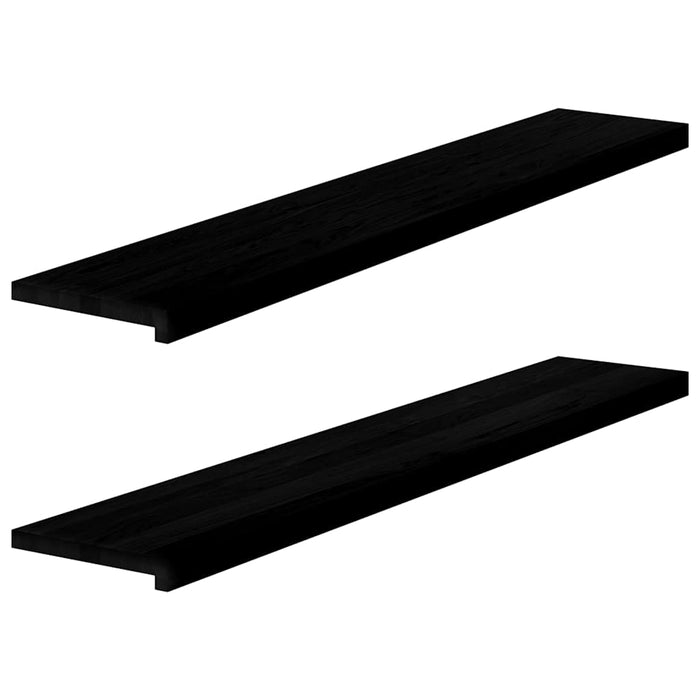 Glafuri 2 buc maro-negru 140x25x2 cm lemn masiv de stejar WALTI