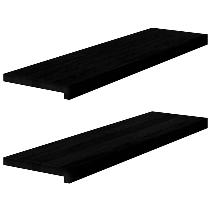 Glafuri 2 buc maro-negru 90x30x2 cm lemn masiv de stejar WALTI