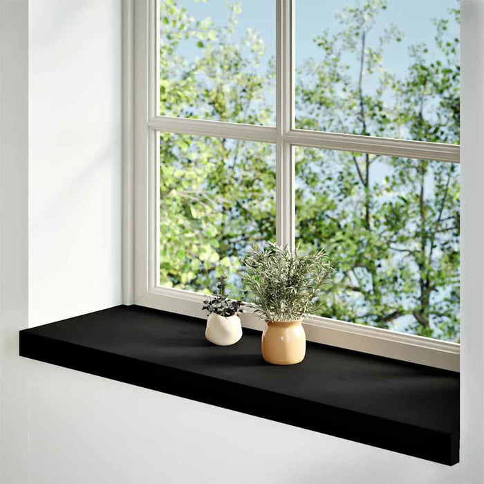 Glafuri 2 buc maro-negru 90x30x2 cm lemn masiv de stejar WALTI