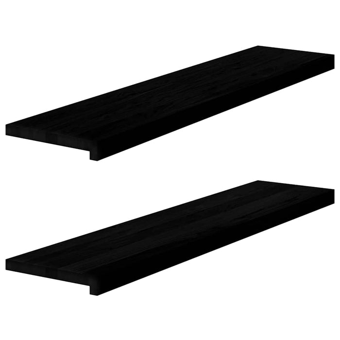 Glafuri 2 buc maro-negru 110x30x2 cm lemn masiv de stejar WALTI