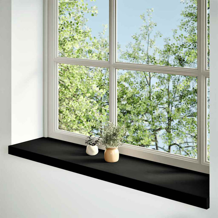 Glafuri 2 buc maro-negru 120x30x2 cm lemn masiv de stejar WALTI