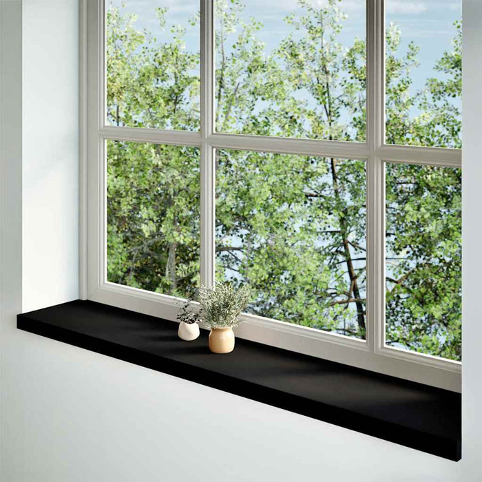 Glafuri 2 buc maro-negru 140x30x2 cm lemn masiv de stejar WALTI