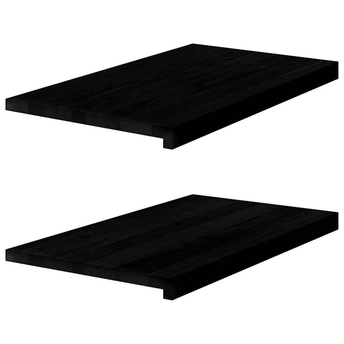 Glafuri 2 buc maro-negru 70x40x2 cm lemn masiv de stejar WALTI