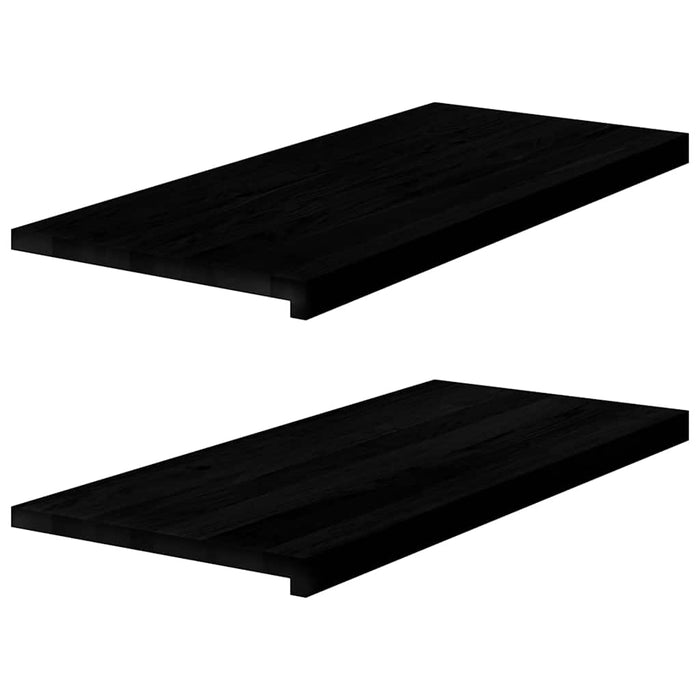 Glafuri 2 buc maro-negru 90x40x2 cm lemn masiv de stejar WALTI