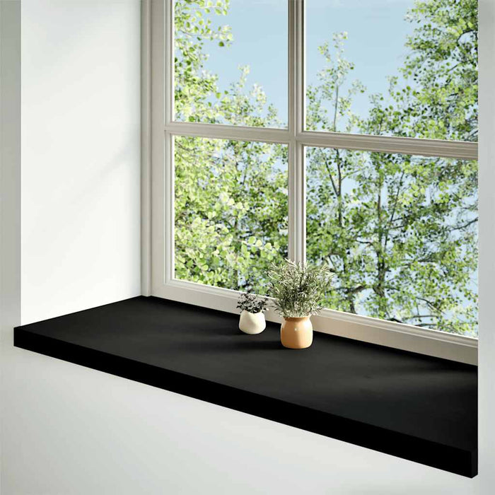 Glafuri 2 buc maro-negru 100x40x2 cm lemn masiv de stejar WALTI