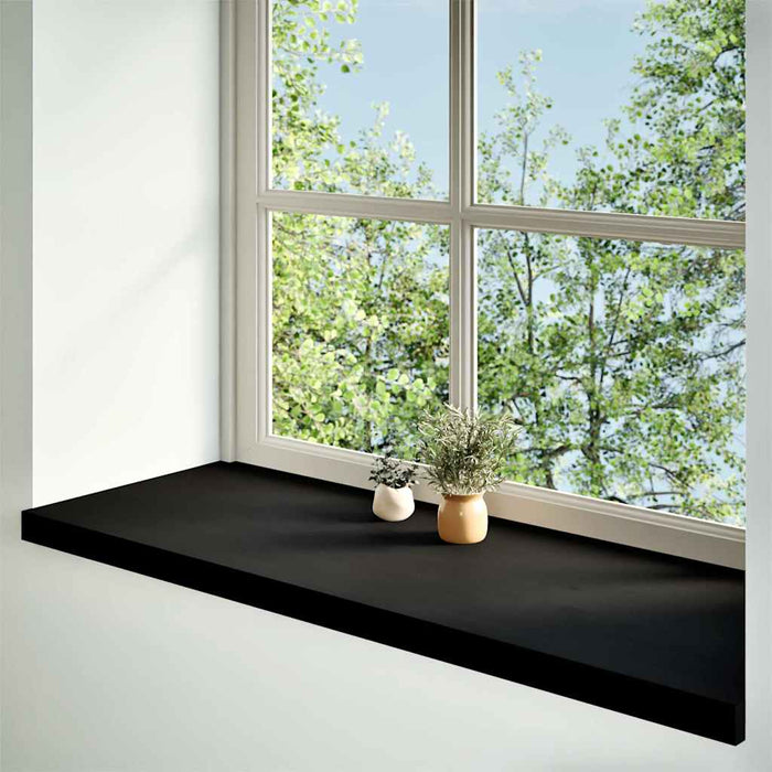 Glafuri 2 buc maro-negru 120x40x2 cm lemn masiv de stejar - WALTI WALTI