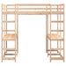 Cadru pat supraetajat cu birou/scară, 180x200 cm, lemn pin - WALTI WALTI