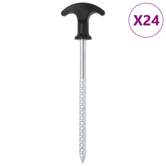 Țăruși de cort, 24 buc., 17 cm, Ø7 mm, oțel galvanizat - WALTI WALTI